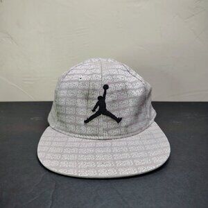 Jordan Kids Jumpman Hat Cap Fitted Gray Black Logo 23 All Over Print